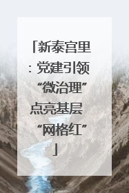 新泰宫里：党建引领“微治理” 点亮基层“网格红”