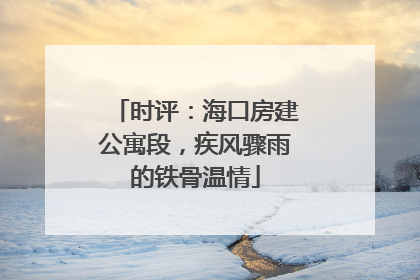 时评：海口房建公寓段，疾风骤雨的铁骨温情