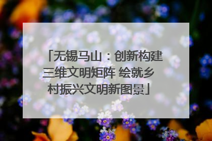 无锡马山：创新构建三维文明矩阵 绘就乡村振兴文明新图景