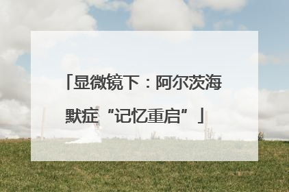 显微镜下：阿尔茨海默症“记忆重启”