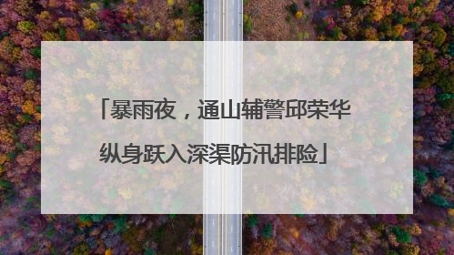 暴雨夜，通山辅警邱荣华纵身跃入深渠防汛排险