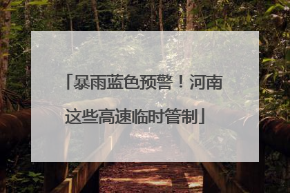 暴雨蓝色预警！河南这些高速临时管制