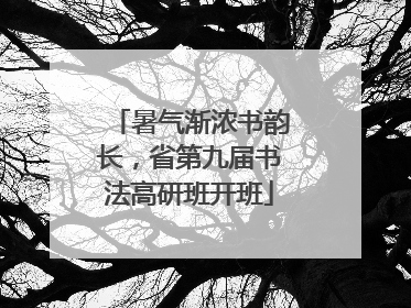 暑气渐浓书韵长，省第九届书法高研班开班