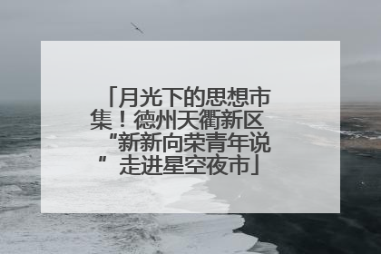 月光下的思想市集！德州天衢新区“新新向荣青年说”走进星空夜市