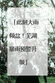 此刻大雨倾盆！芜湖暴雨预警升级