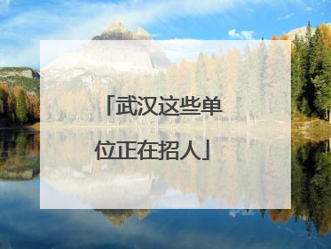 武汉这些单位正在招人