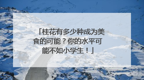 桂花有多少种成为美食的可能？你的水平可能不如小学生！