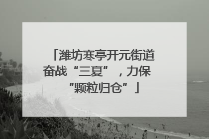 潍坊寒亭开元街道奋战“三夏”，力保“颗粒归仓”