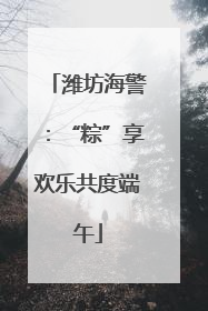 潍坊海警：“粽”享欢乐共度端午