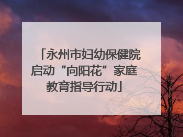 永州市妇幼保健院启动“向阳花”家庭教育指导行动