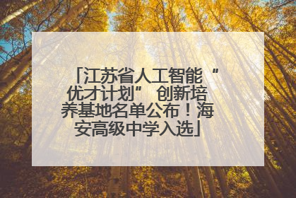 江苏省人工智能“优才计划” 创新培养基地名单公布！海安高级中学入选