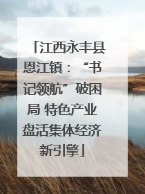 江西永丰县恩江镇：“书记领航”破困局 特色产业盘活集体经济新引擎