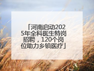 河南启动2025年全科医生特岗招聘，120个岗位助力乡镇医疗