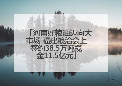 河南好粮油迈向大市场 福建粮洽会上签约38.5万吨揽金11.5亿元