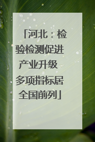 河北：检验检测促进产业升级 多项指标居全国前列