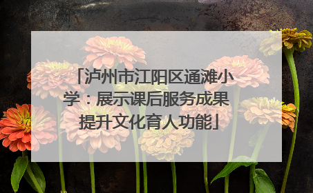 泸州市江阳区通滩小学：展示课后服务成果 提升文化育人功能