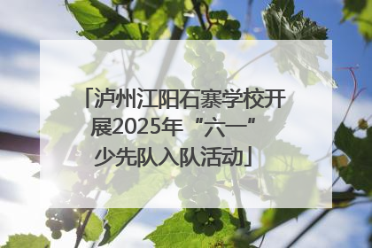 泸州江阳石寨学校开展2025年“六一”少先队入队活动