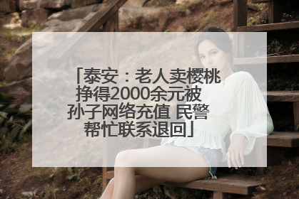 泰安：老人卖樱桃挣得2000余元被孙子网络充值 民警帮忙联系退回