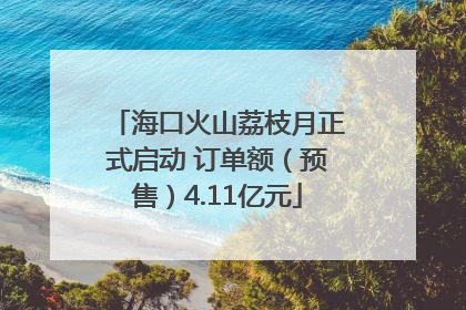 海口火山荔枝月正式启动 订单额（预售）4.11亿元