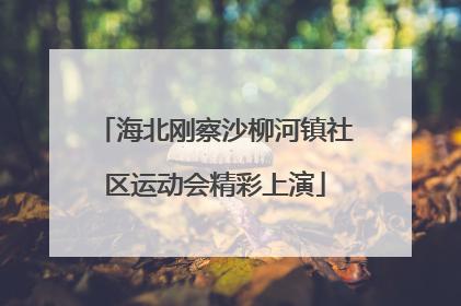 海北刚察沙柳河镇社区运动会精彩上演