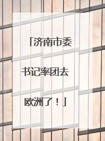 济南市委书记率团去欧洲了！