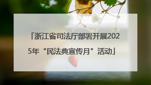 浙江省司法厅部署开展2025年“民法典宣传月”活动