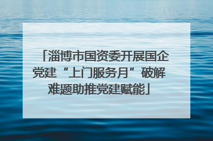 淄博市国资委开展国企党建“上门服务月”破解难题助推党建赋能