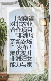 湖南省对非农业合作项目“非洲母亲新农场”发布！聚焦提升非洲妇女能力与家庭福祉