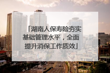 湖南人保寿险夯实基础管理水平，全面提升消保工作质效