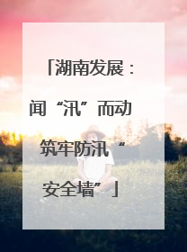 湖南发展：闻“汛”而动 筑牢防汛“安全墙”