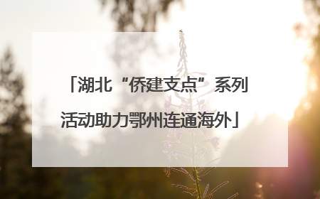 湖北“侨建支点”系列活动助力鄂州连通海外