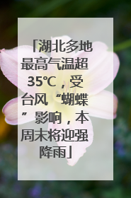 湖北多地最高气温超35℃，受台风“蝴蝶”影响，本周末将迎强降雨