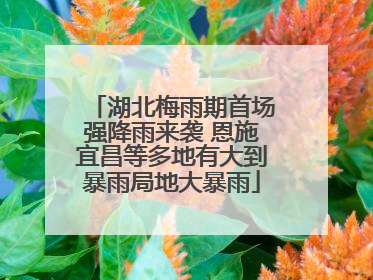 湖北梅雨期首场强降雨来袭 恩施宜昌等多地有大到暴雨局地大暴雨