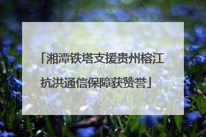 湘潭铁塔支援贵州榕江抗洪通信保障获赞誉