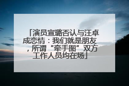 演员宣璐否认与汪卓成恋情：我们就是朋友，所谓“牵手图”双方工作人员均在场