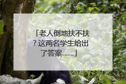 老人倒地扶不扶？这两名学生给出了答案……