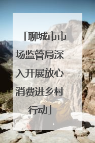 聊城市市场监管局深入开展放心消费进乡村行动