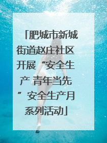 肥城市新城街道赵庄社区开展“安全生产 青年当先”安全生产月系列活动