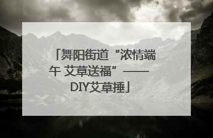 舞阳街道“浓情端午 艾草送福”——DIY艾草捶
