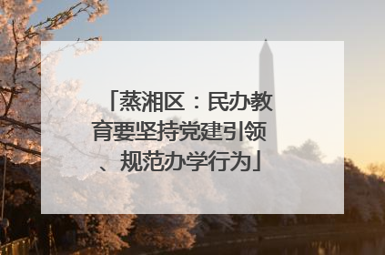 蒸湘区：民办教育要坚持党建引领、规范办学行为