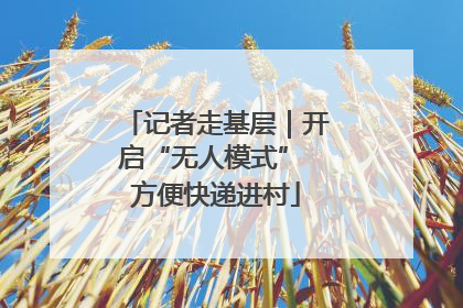 记者走基层｜开启“无人模式” 方便快递进村
