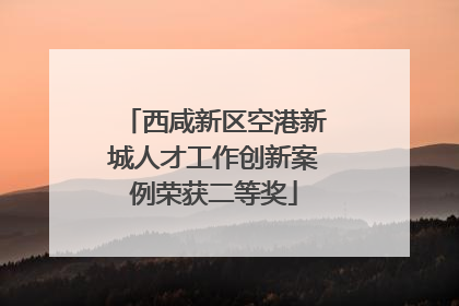 西咸新区空港新城人才工作创新案例荣获二等奖