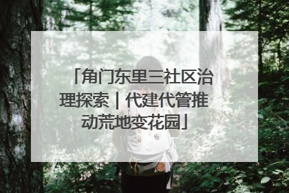 角门东里三社区治理探索｜代建代管推动荒地变花园