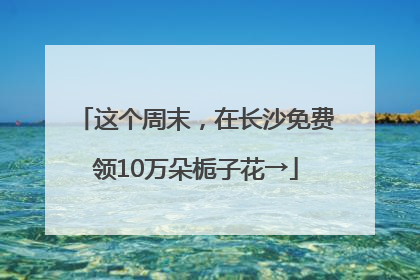 这个周末，在长沙免费领10万朵栀子花→