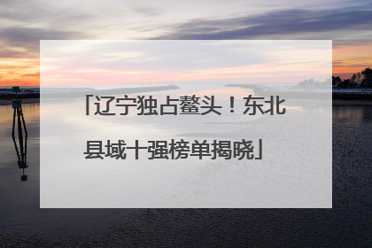 辽宁独占鳌头！东北县域十强榜单揭晓