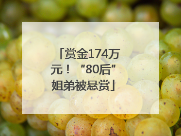 赏金174万元！“80后”姐弟被悬赏