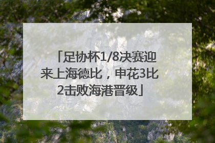 足协杯1/8决赛迎来上海德比，申花3比2击败海港晋级