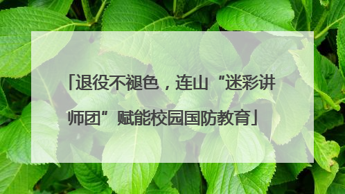 退役不褪色，连山“迷彩讲师团”赋能校园国防教育