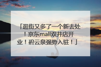 逛街又多了一个新去处！京东mall双井店开业！碧云泉强势入驻！