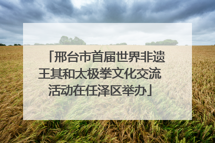 邢台市首届世界非遗王其和太极拳文化交流活动在任泽区举办